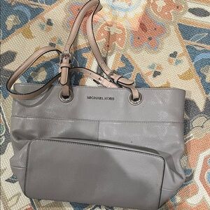 Michael Kors Light Gray Leather Tote